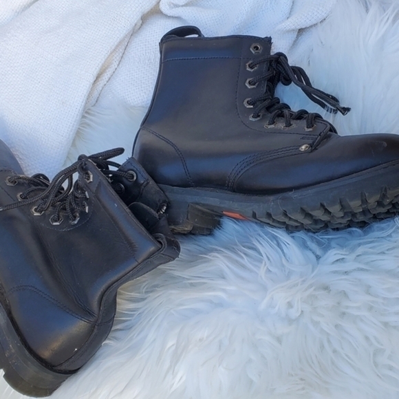 Harley Oil Reistant Leather zip boots 10 - Picture 7 of 13